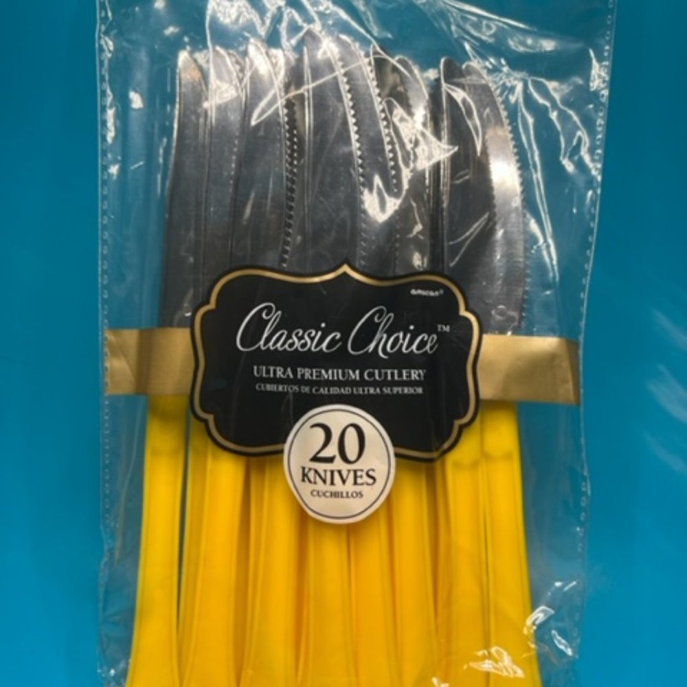 Plastic Knives 2 Packs Yellow